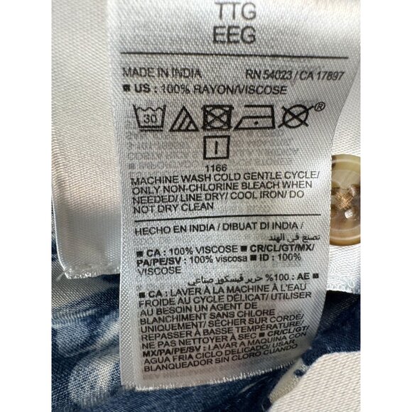 Old Navy Mens Short Sleeve Button Up Shirt Sze XXL Blue Floral Casual Summer NWT - Picture 4 of 15